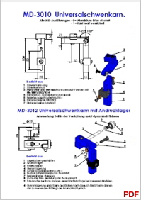 MD-3010 Universalschwenkarm 3012 Universalschwenkarm m Andrucklager Katalog B