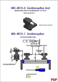 MD-4015-0 Zentrierspitze fest 4015 gefedert Katalog B