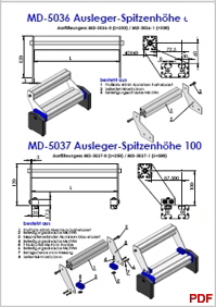 MD-5036 Ausleger Spitzenhhe 60 - 5037 100 Katalog B